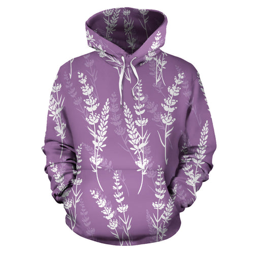 Lavender Flowers Purple Pattern Men Women Pullover Hoodie