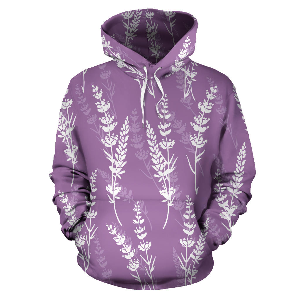 Lavender Flowers Purple Pattern Men Women Pullover Hoodie