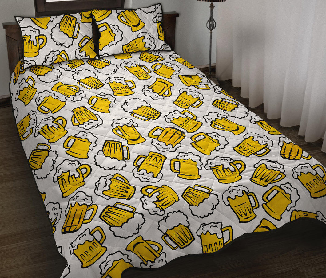 Beer design pattern Quilt Bed Set