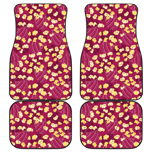 Popcorn Pattern Print Design 02 Front and Back Car Mats