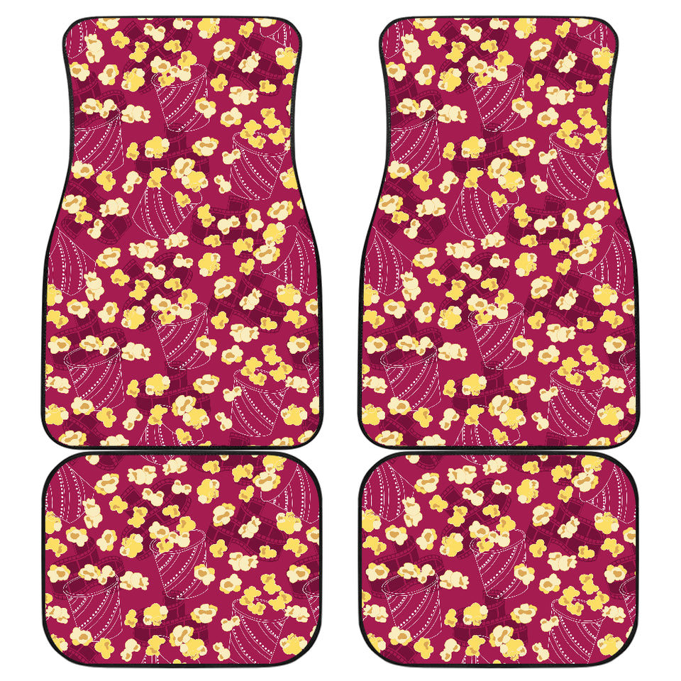 Popcorn Pattern Print Design 02 Front and Back Car Mats