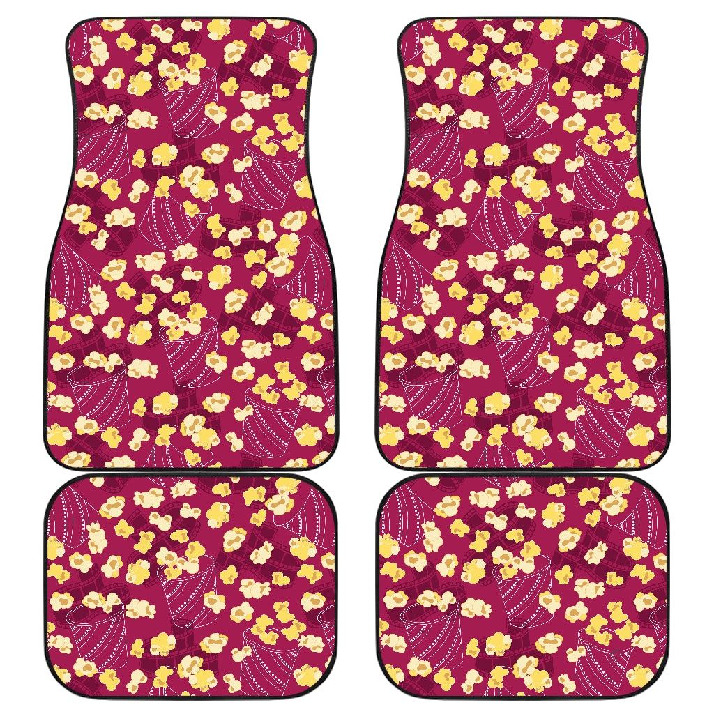 Popcorn Pattern Print Design 02 Front and Back Car Mats