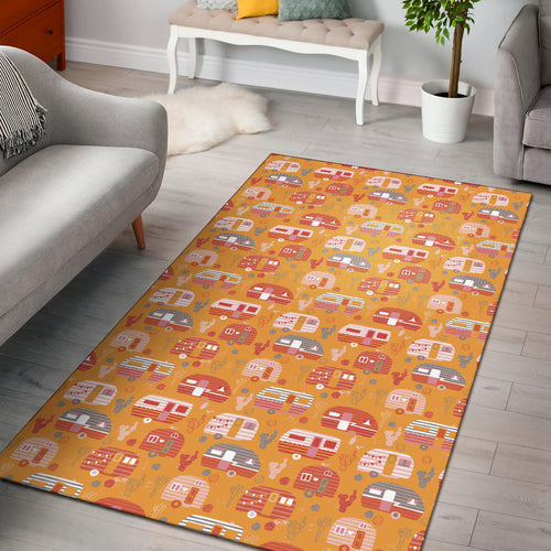 Camper Van Pattern Print Design 04 Area Rug