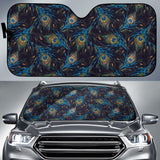 Beautiful Peacock Feather Pattern Car Sun Shade