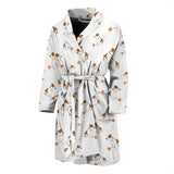Jack Russel Pattern Print Design 05 Men's Bathrobe