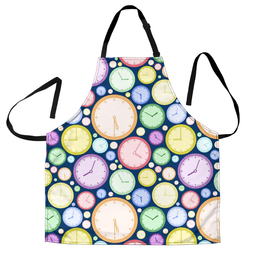 Colorful Clock Background Adjustable Apron