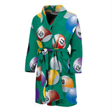 Billiard Ball Pattern Print Design 01 Men's Bathrobe