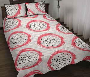 Hand drawn dragon fruit Quilt Bed Set