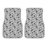 Crow Dark Floral Pattern Front Car Mats