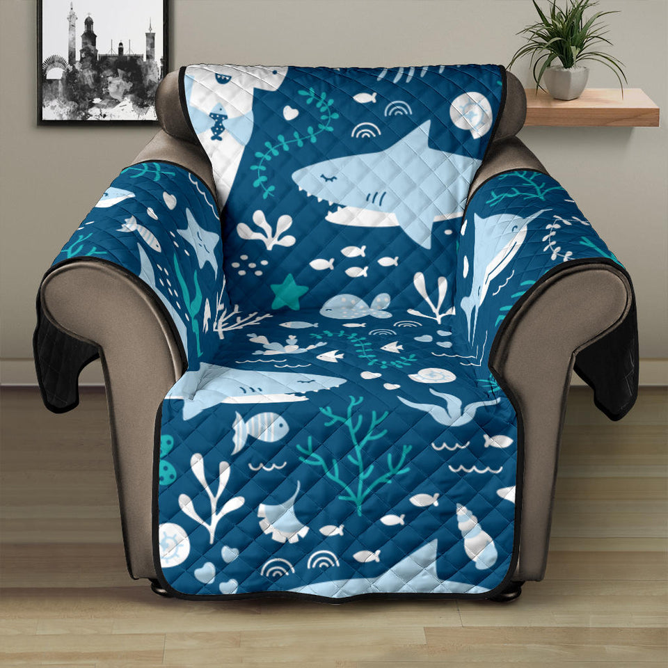 Cute shark pattern Recliner Cover Protector