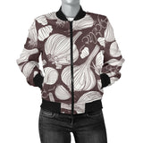 Garlic Bulb Dark Background Women'S Bomber Jacket