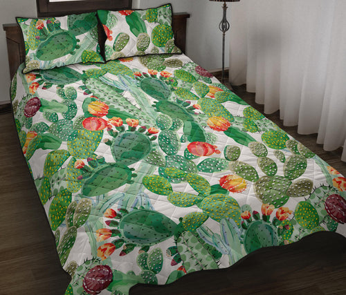 Cactus design pattern copy Quilt Bed Set