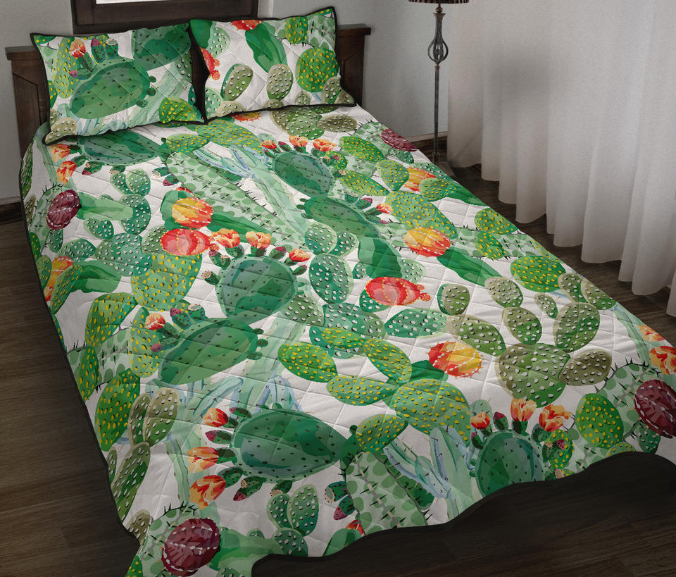 Cactus design pattern copy Quilt Bed Set
