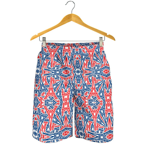 Eiffel Tower Pattern Print Design 02 Men Shorts