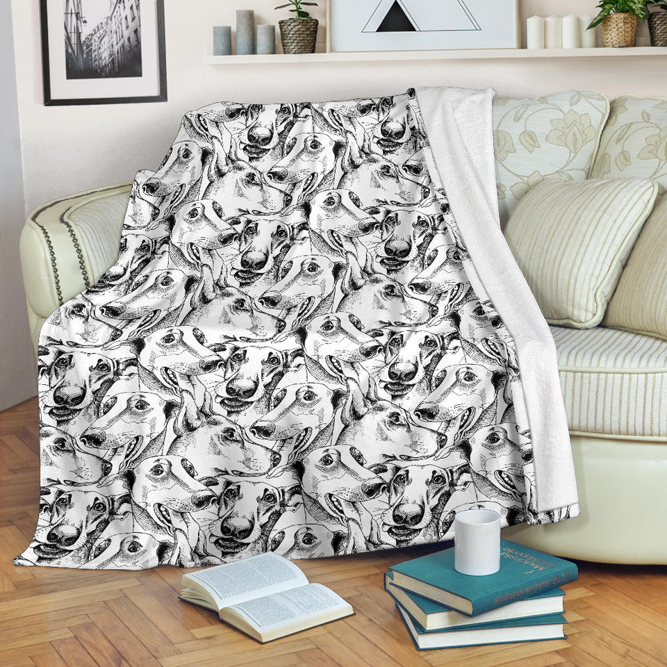 Greyhound Pattern Print Design 01 Premium Blanket