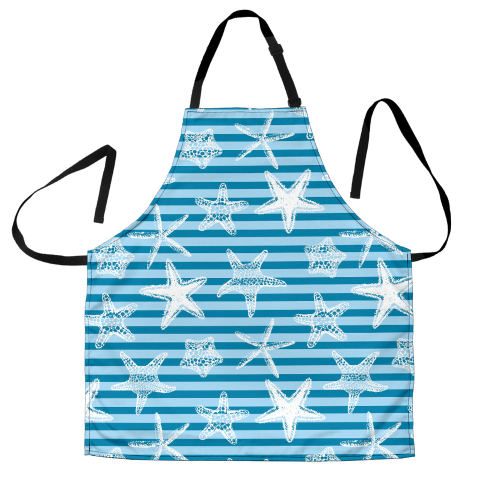 Starfish Blue Blackground Adjustable Apron