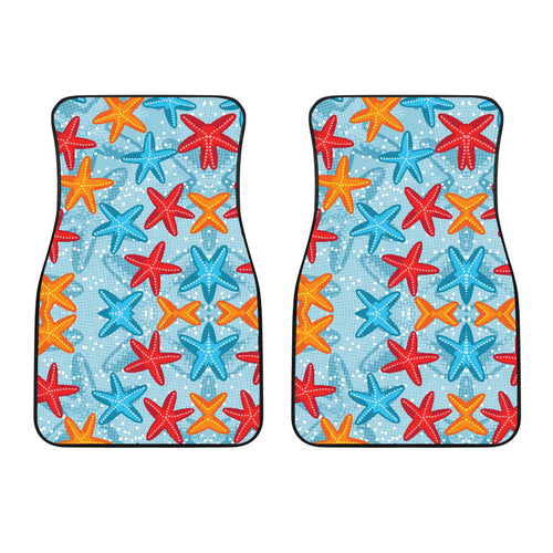 Blue Red Orange Starfish Pattern Front Car Mats