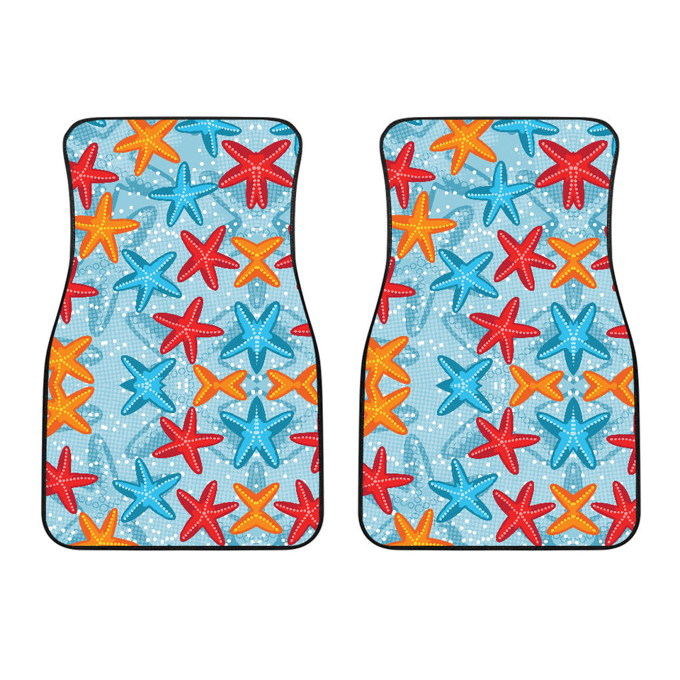 Blue Red Orange Starfish Pattern Front Car Mats