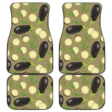 Eggplant Pattern Print Design 02 Front and Back Car Mats