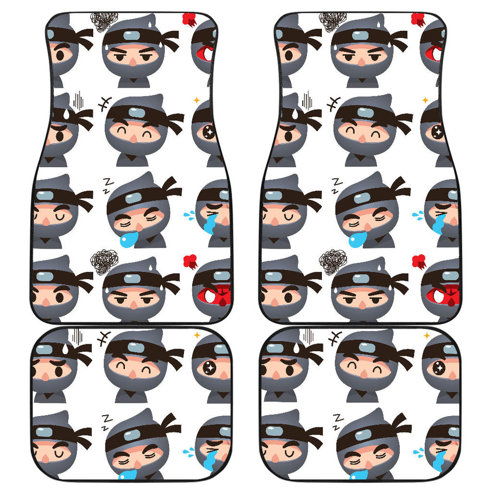 Cute Ninja Design Pattern Front And Back Car Mats