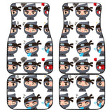 Cute Ninja Design Pattern Front And Back Car Mats