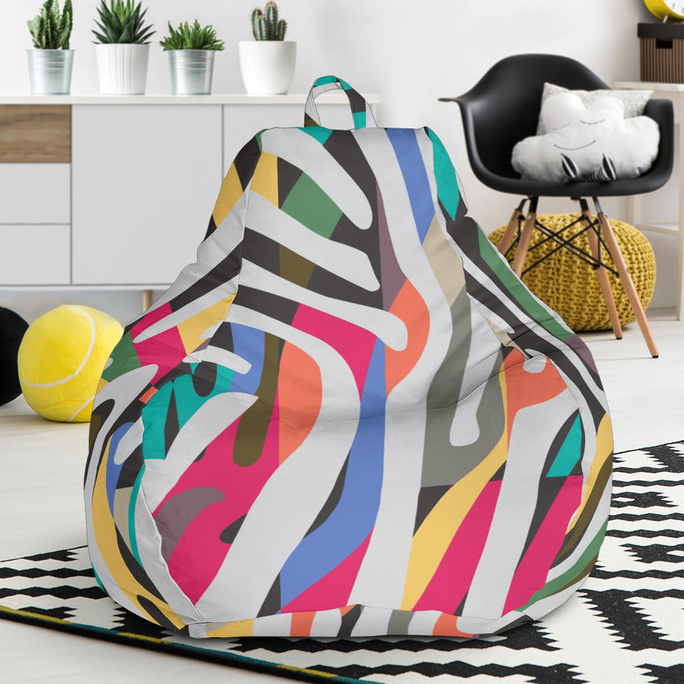 Colorful Zebra Skin Pattern Bean Bag Cover