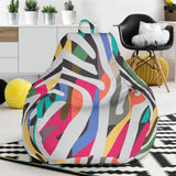 Colorful Zebra Skin Pattern Bean Bag Cover