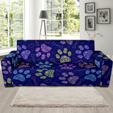 Dog Paws Pattern Print Design 02 Sofa Slipcover