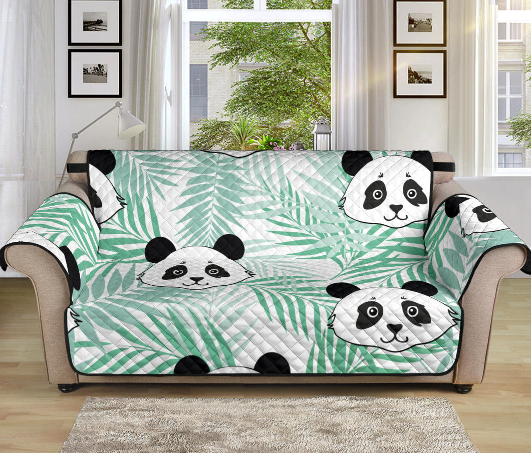 Panda pattern tropical leaves background Sofa Cover Protector