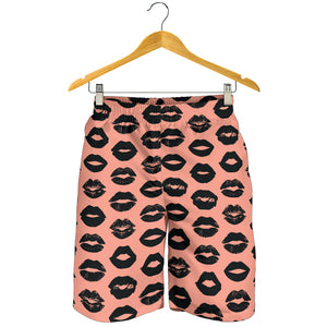 Lips Pattern Print Design 02 Men Shorts