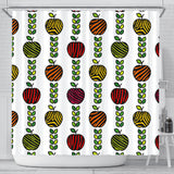 Colorful Apples Leave Zebra Stripe Shower Curtain Fulfilled In US