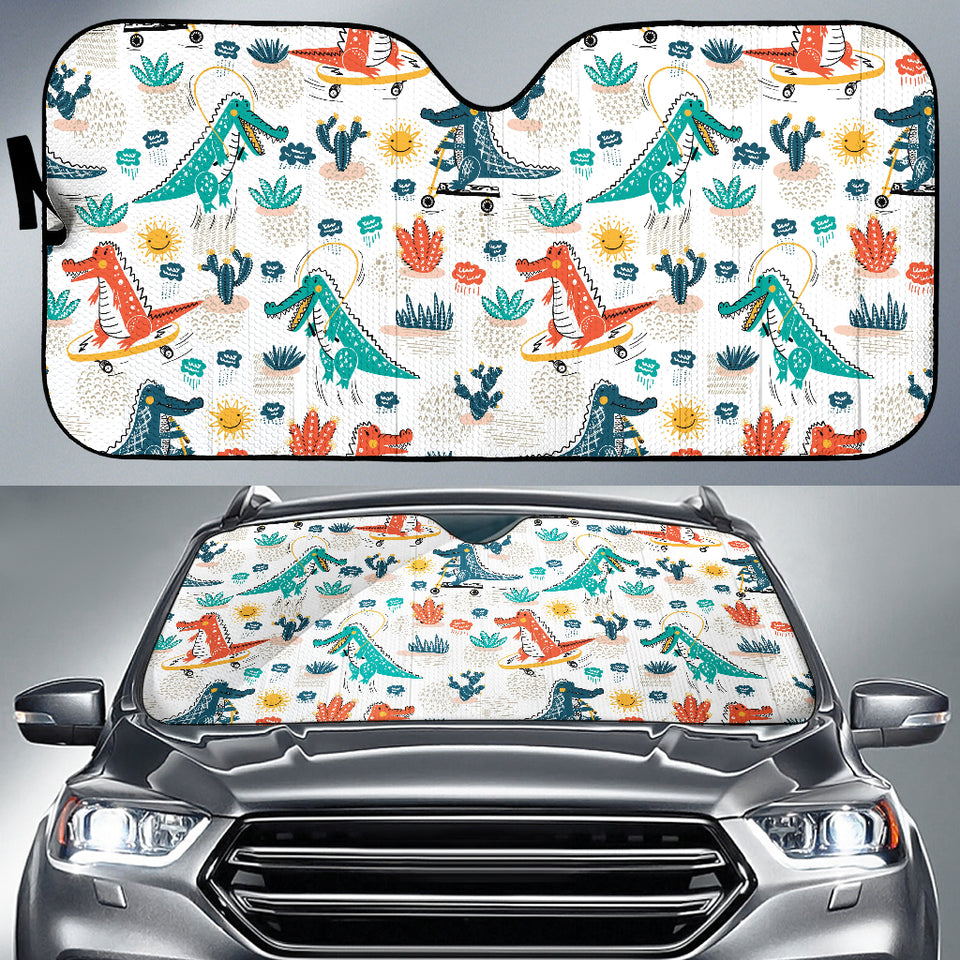 Cute Crocodile Pattern Car Sun Shade