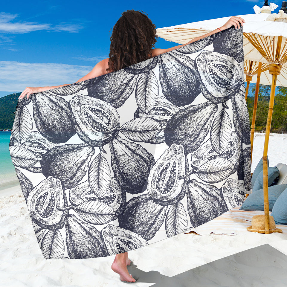 Guava Tropical Hand Drawn Pattern Sarong