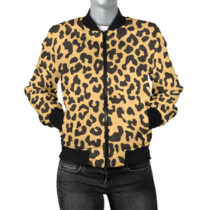Leopard Skin Print Women'S Bomber Jacket