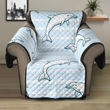 Dolphin blue striped background Recliner Cover Protector