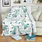 Crocodile Diver Pattern Premium Blanket