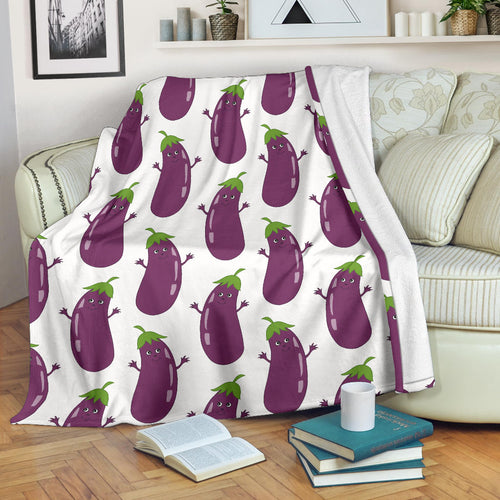 Eggplant Pattern Print Design 01 Premium Blanket