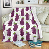 Eggplant Pattern Print Design 01 Premium Blanket
