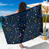 Space Pattern With Planets, Comets, Constellations And Stars Sarong