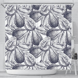 Guava Tropical Hand Drawn Pattern Shower Curtain Fulfilled In US