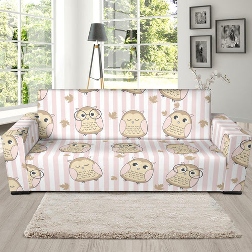 Cute Owl Leaf Sofa Slipcover