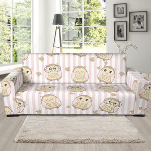 Cute Owl Leaf Sofa Slipcover
