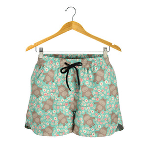 Hippopotamus Pattern Print Design 02 Women Shorts