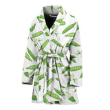 Green Peas Pattern Print Design 04 Women's Bathrobe