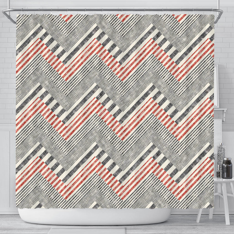 Zigzag Chevron Striped Pattern Shower Curtain Fulfilled In US