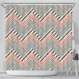 Zigzag Chevron Striped Pattern Shower Curtain Fulfilled In US