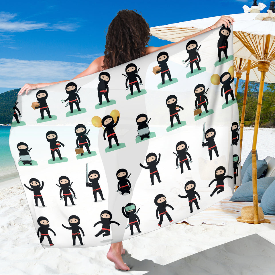 Cute Ninja Katana Sword Pattern Sarong