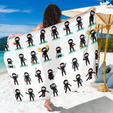 Cute Ninja Katana Sword Pattern Sarong