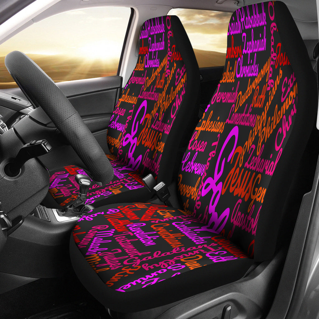 Custom-Made Holy Bible Books Black Mixed Colors Car Seat Cover