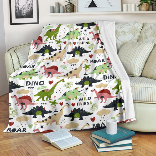 Cute Dinosaurs Pattern Premium Blanket